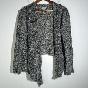 Kim Rogers Women's Gray Open-Front Sweater